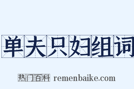单夫只妇组词是什么意思的图片